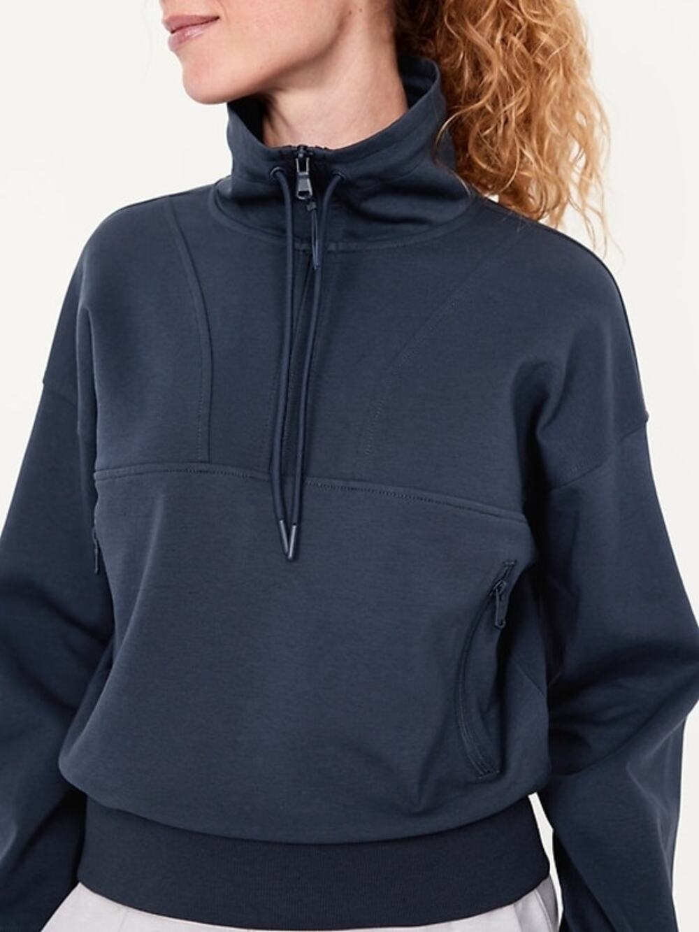 Old Navy Active Dynamic Fleece Quarter Zip Mock Neck Pullover Sweatshirt
